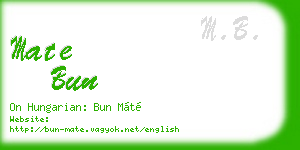 mate bun business card